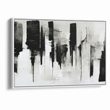 Contemporary Black and White Abstract Canvas - Artistic Monochrome Decor
