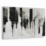 Contemporary Black and White Abstract Canvas - Artistic Monochrome Decor