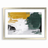 Bold Abstract Brush Strokes | Green, Gold & Black Canvas Art