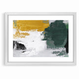 Bold Abstract Brush Strokes | Green, Gold & Black Canvas Art