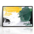 Bold Abstract Brush Strokes | Green, Gold & Black Canvas Art