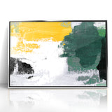 Bold Abstract Brush Strokes | Green, Gold & Black Canvas Art