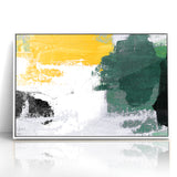 Bold Abstract Brush Strokes | Green, Gold & Black Canvas Art