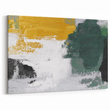 Bold Abstract Brush Strokes | Green, Gold & Black Canvas Art