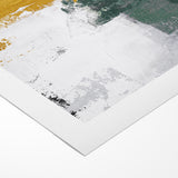 Bold Abstract Brush Strokes | Green, Gold & Black Canvas Art