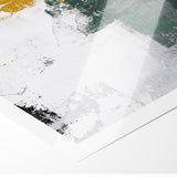 Bold Abstract Brush Strokes | Green, Gold & Black Canvas Art