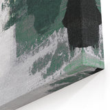Bold Abstract Brush Strokes | Green, Gold & Black Canvas Art