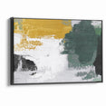 Bold Abstract Brush Strokes | Green, Gold & Black Canvas Art