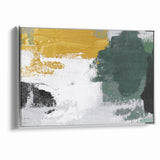 Bold Abstract Brush Strokes | Green, Gold & Black Canvas Art