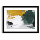 Bold Abstract Brush Strokes | Green, Gold & Black Canvas Art