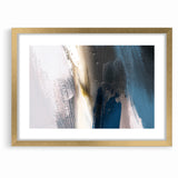 Deep Blue Abstract | Minimalist Brush Strokes Canvas Art