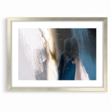 Deep Blue Abstract | Minimalist Brush Strokes Canvas Art