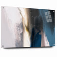 Deep Blue Abstract | Minimalist Brush Strokes Canvas Art