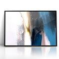 Deep Blue Abstract | Minimalist Brush Strokes Canvas Art