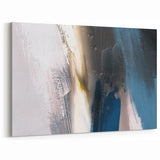 Deep Blue Abstract | Minimalist Brush Strokes Canvas Art