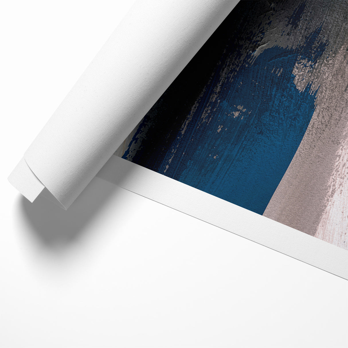 Deep Blue Abstract | Minimalist Brush Strokes Canvas Art