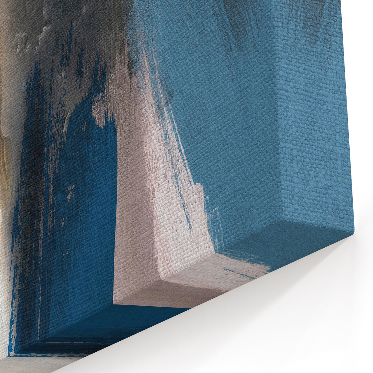 Deep Blue Abstract | Minimalist Brush Strokes Canvas Art