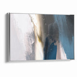 Deep Blue Abstract | Minimalist Brush Strokes Canvas Art
