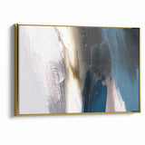 Deep Blue Abstract | Minimalist Brush Strokes Canvas Art