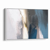 Deep Blue Abstract | Minimalist Brush Strokes Canvas Art
