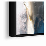 Deep Blue Abstract | Minimalist Brush Strokes Canvas Art