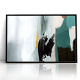 Modern Minimalist Strokes | Black, White & Teal Canvas Art