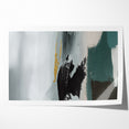 Modern Minimalist Strokes | Black, White & Teal Canvas Art