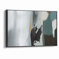 Modern Minimalist Strokes | Black, White & Teal Canvas Art