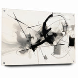 Modern Black and White Abstract Canvas - Dynamic Monochrome Art