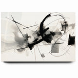 Modern Black and White Abstract Canvas - Dynamic Monochrome Art