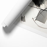 Modern Black and White Abstract Canvas - Dynamic Monochrome Art