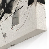 Modern Black and White Abstract Canvas - Dynamic Monochrome Art