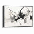 Modern Black and White Abstract Canvas - Dynamic Monochrome Art