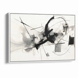 Modern Black and White Abstract Canvas - Dynamic Monochrome Art