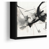 Modern Black and White Abstract Canvas - Dynamic Monochrome Art