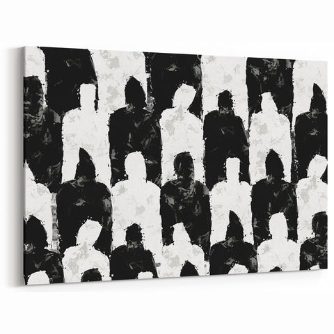 Artistic Black and White Silhouette Canvas - Modern Abstract Art
