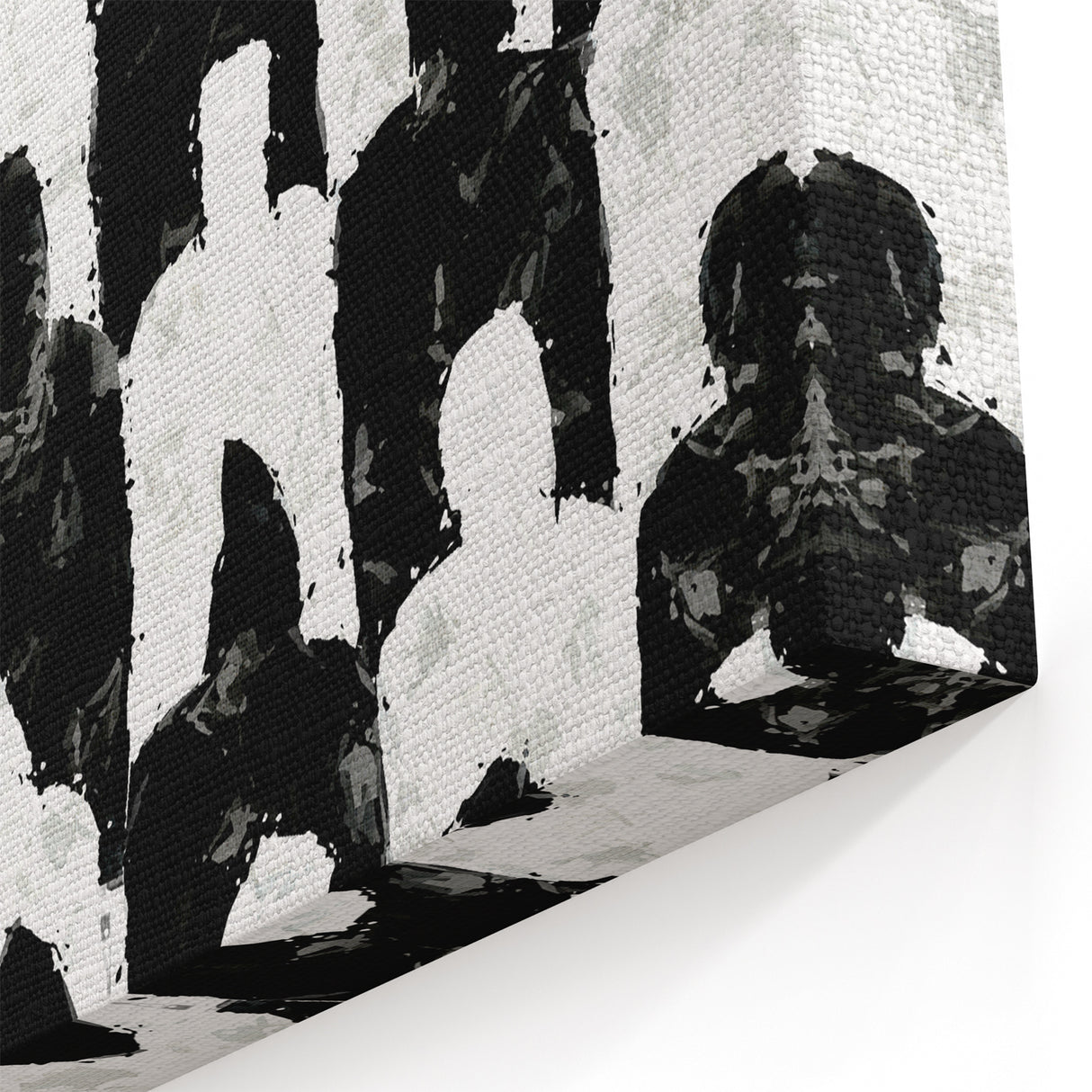 Artistic Black and White Silhouette Canvas - Modern Abstract Art