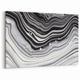 Modern Black and White Abstract Canvas - Dynamic Monochrome Swirls
