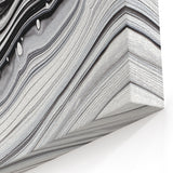 Modern Black and White Abstract Canvas - Dynamic Monochrome Swirls