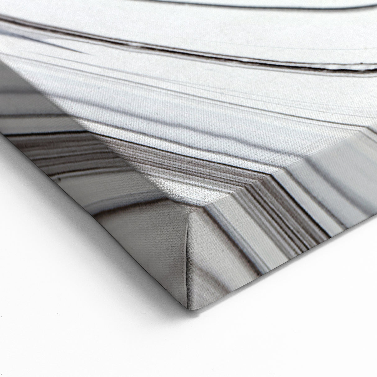 Modern Black and White Abstract Canvas - Dynamic Monochrome Swirls