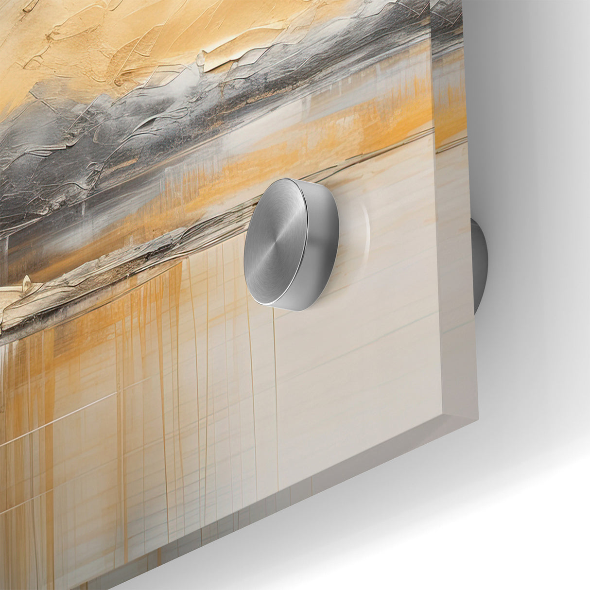 Golden Tree and Mountains Modern Landscape Abstract Wall Art