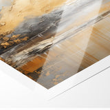 Golden Tree and Mountains Modern Landscape Abstract Wall Art