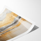 Golden Tree and Mountains Modern Landscape Abstract Wall Art