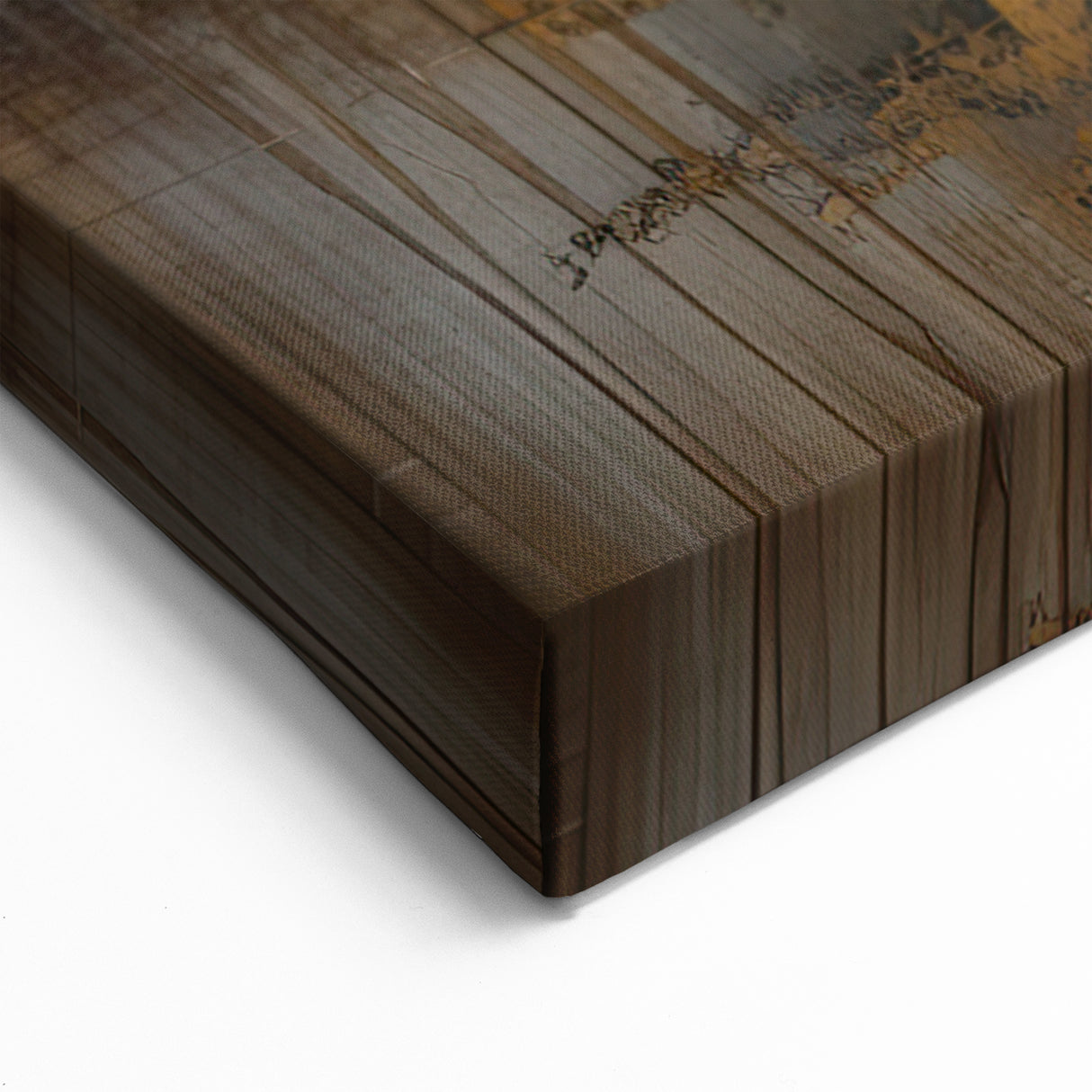 Golden Tree and Mountains Modern Landscape Abstract Wall Art