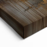 Golden Tree and Mountains Modern Landscape Abstract Wall Art