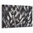 Dynamic Black and White Abstract Canvas - Modern Monochrome Art