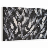 Dynamic Black and White Abstract Canvas - Modern Monochrome Art