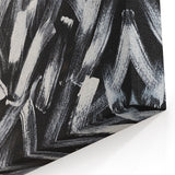 Dynamic Black and White Abstract Canvas - Modern Monochrome Art