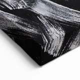 Dynamic Black and White Abstract Canvas - Modern Monochrome Art