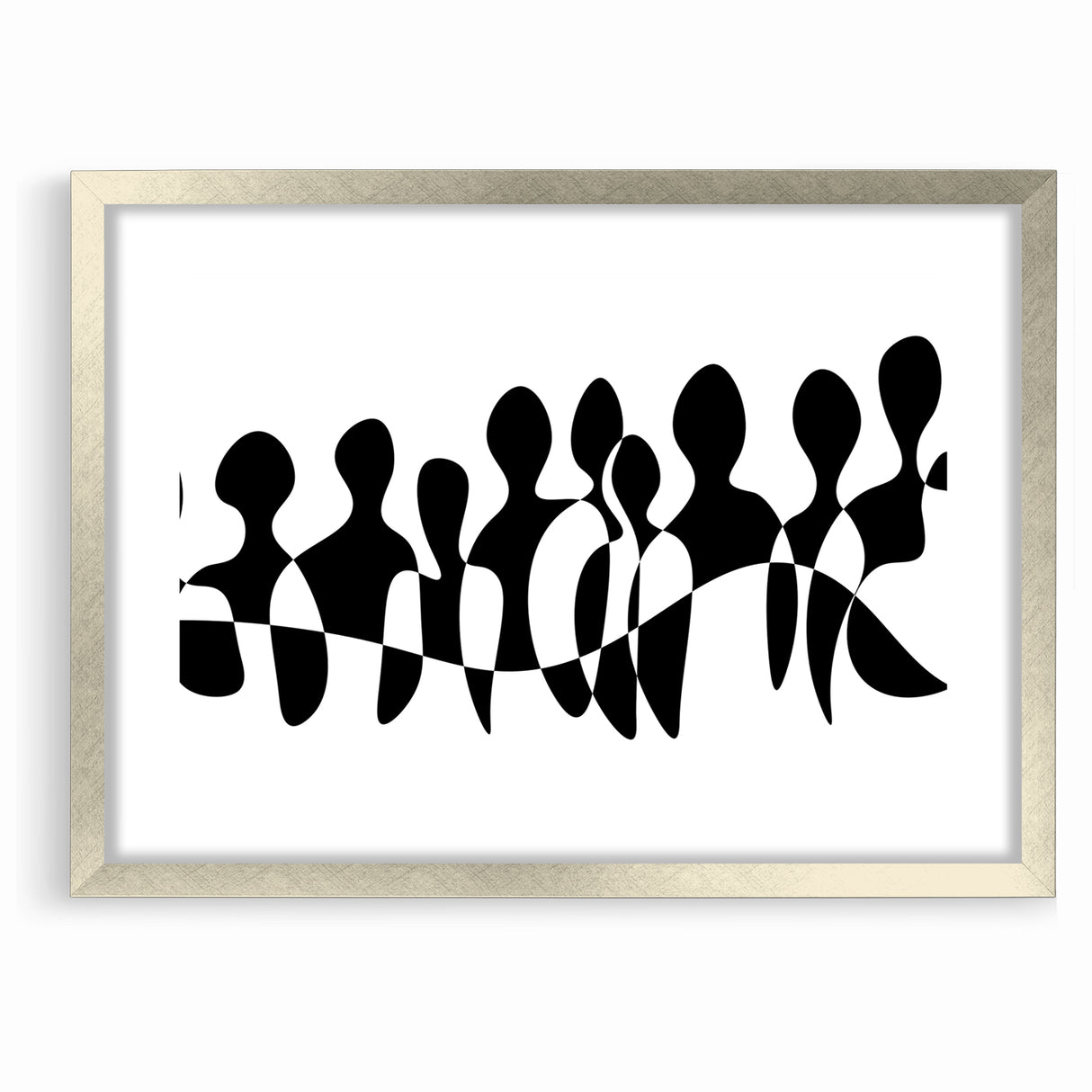 Minimalist Black and White Abstract Art - Contemporary Monochrome Canvas